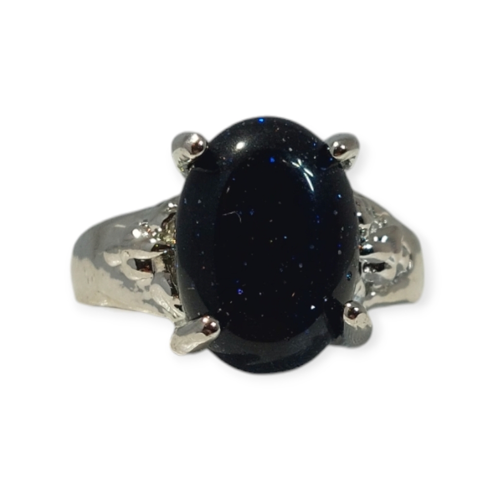 2 For $20 Sale Fashion Jewelry Ring Size 7.5 Crystal Black Gemstone Silver
